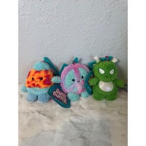 BumBumz RetroBumz Plush Clips Set of 3 Lava Lamp Peace Sign Alien Jazwares NWT